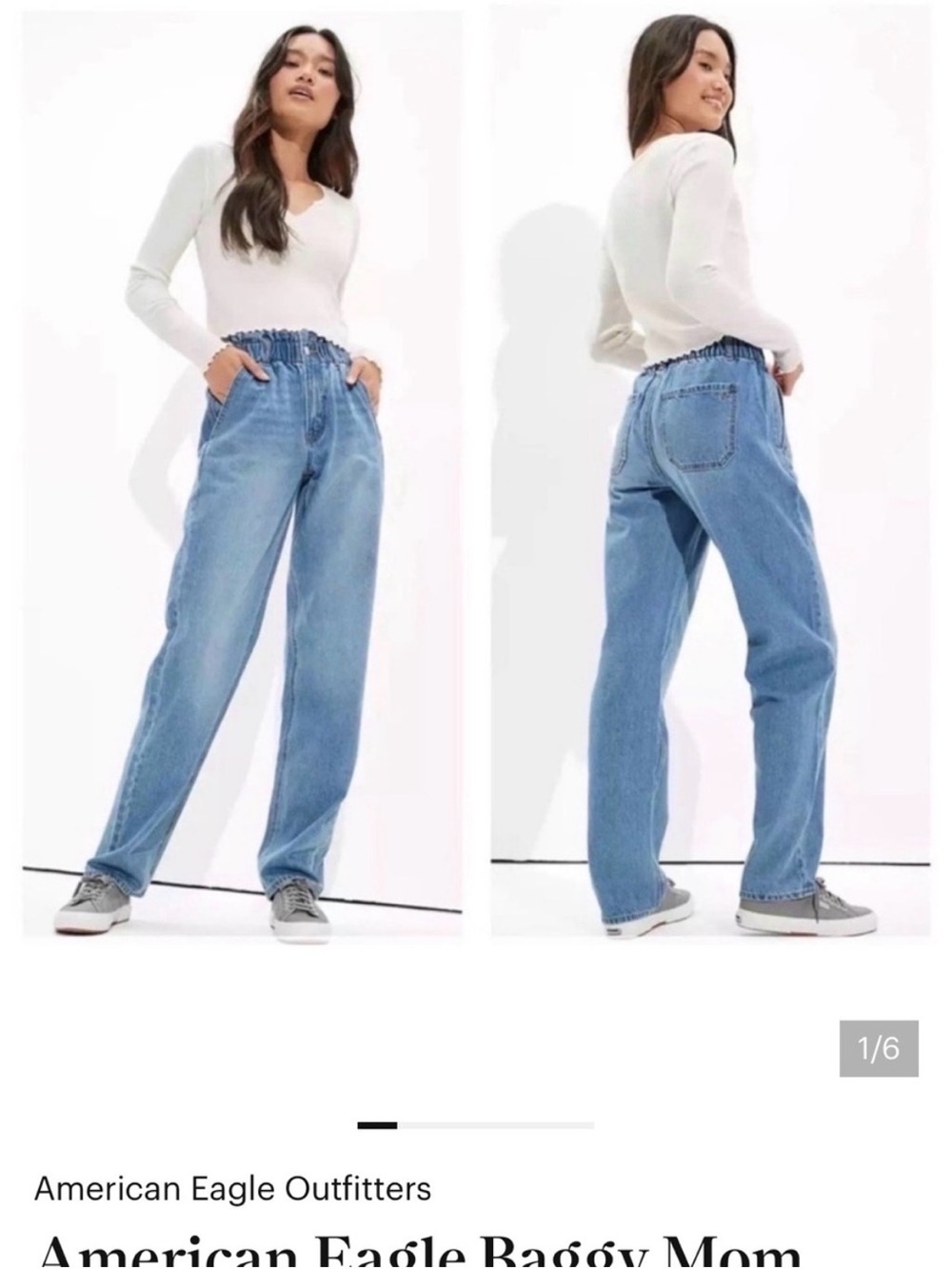 American Eagle Paper-bag Waist Mom Jeans
